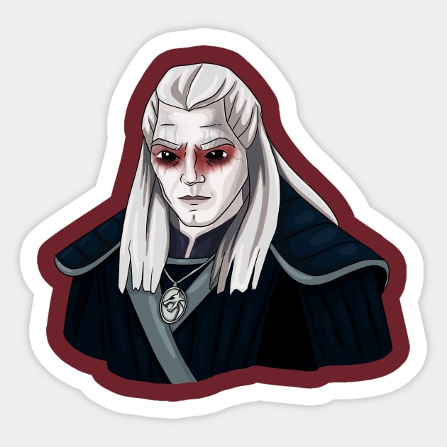 Geralt of Rivia T-Shirt Sticker by design_yurevi